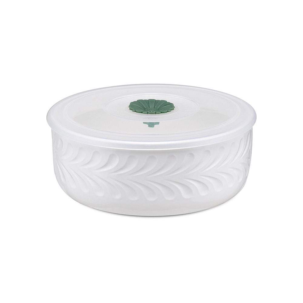 Миска с силиконовой крышкой La Porcellana Bianca INTAVOLA Leaves, фарфор, диам. 15 см