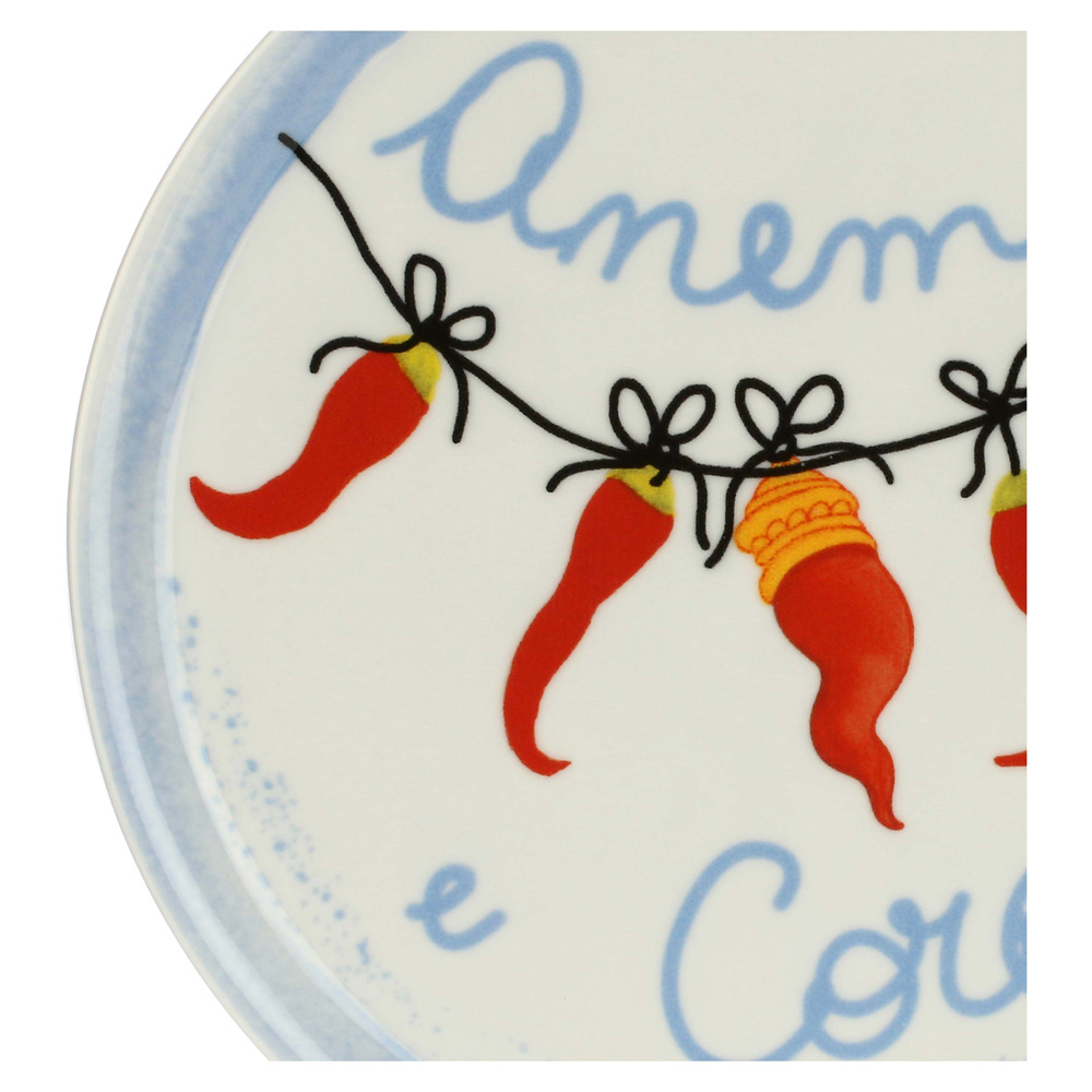 Блюдо для пиццы круглое Rose&Tulipani Milano AUMM ANEMA E CORE, фарфор, диам. 31 см