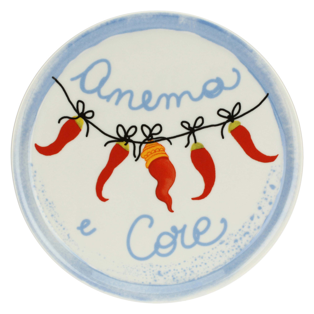 Блюдо для піци кругле Rose&Tulipani Milano AUMM ANEMA E CORE, порцеляна, діам. 31 см