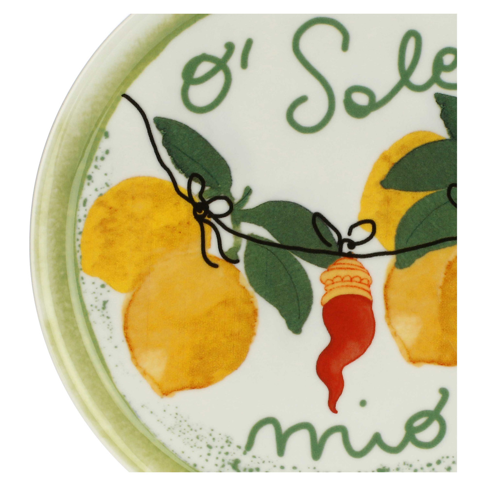 Блюдо для пиццы круглое Rose&Tulipani Milano AUMM O SOLE MIO, фарфор, диам. 31 см