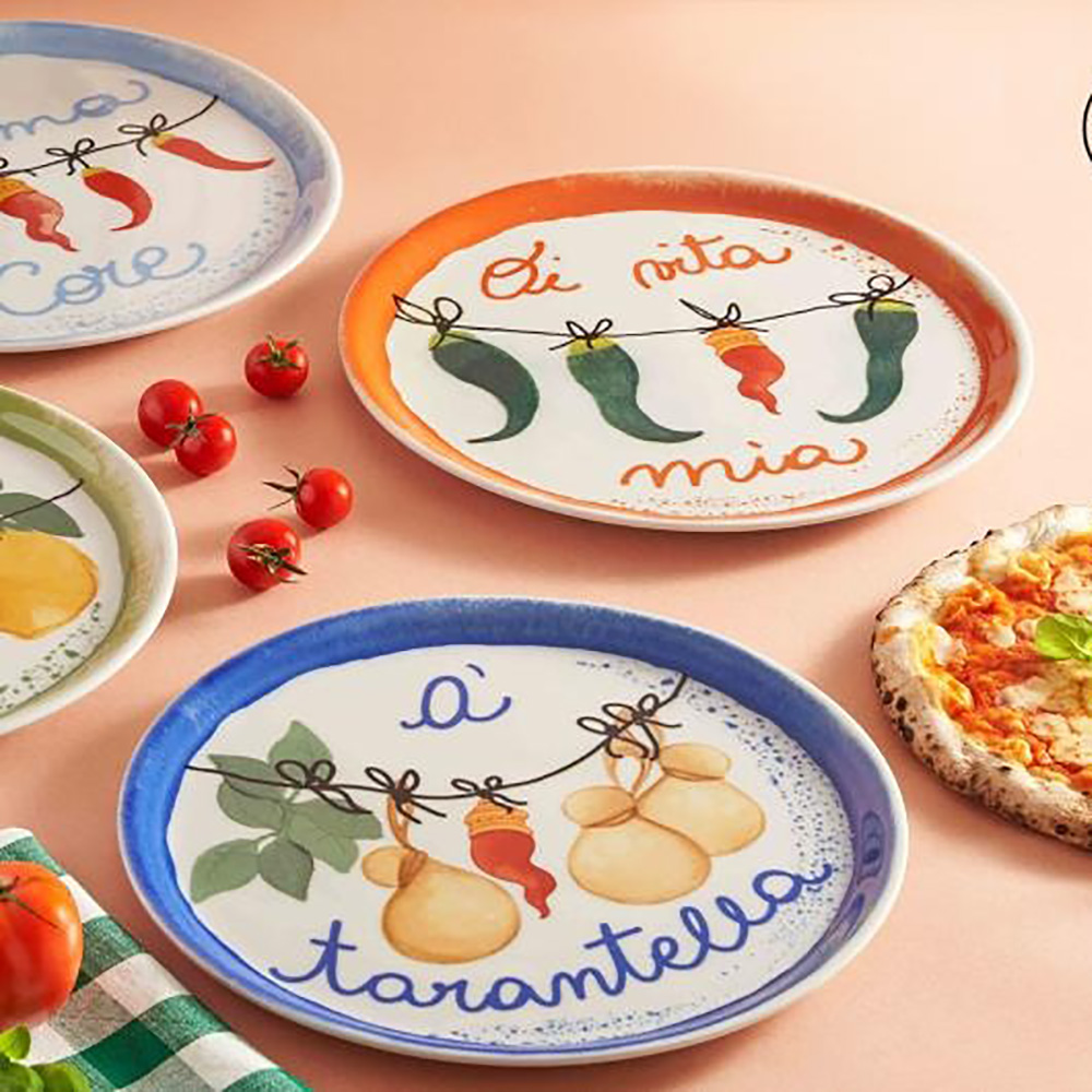 Блюдо для пиццы круглое Rose&Tulipani Milano AUMM NAPOLI, фарфор, диам. 31 см