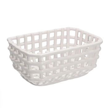 Корзина прямоугольная Rituali Domestici CATTURATA, керамика, белая, 28 х 20 х 12,5 см