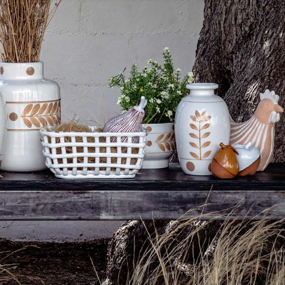 Корзина прямоугольная Rituali Domestici CATTURATA, керамика, белая, 40 х 12 х 8 см