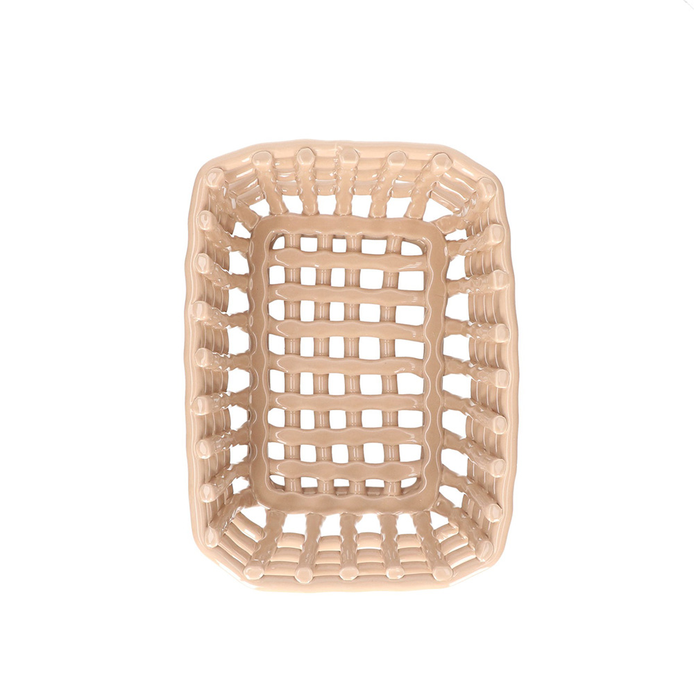 Корзина прямоугольная Rituali Domestici CATTURATA, керамика, бежевая, 28 х 20 х 12,5 см