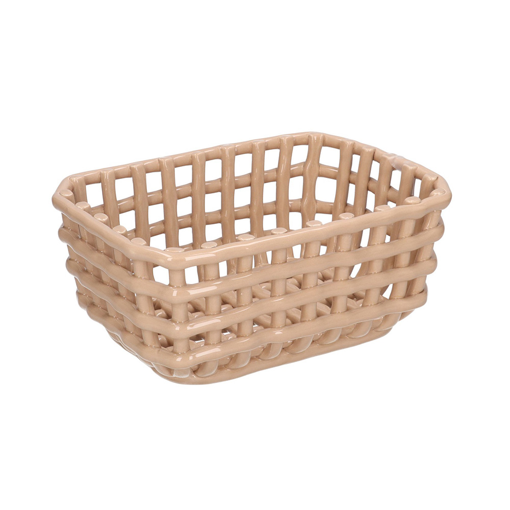 Корзина прямоугольная Rituali Domestici CATTURATA, керамика, бежевая, 28 х 20 х 12,5 см