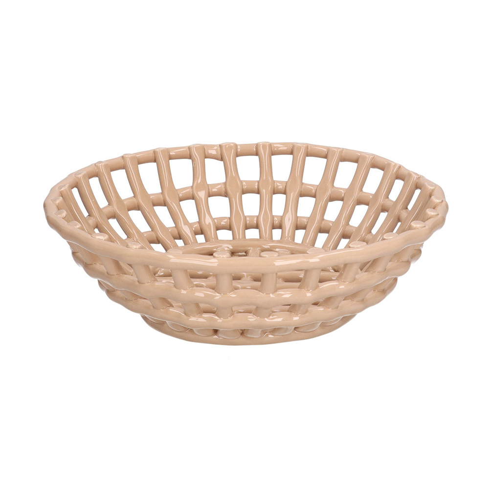 Корзина круглая Rituali Domestici CATTURATA, керамика, бежевая, диам. 29,5 см, выс. 9 см