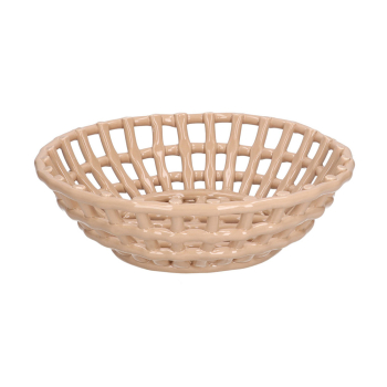 Корзина круглая Rituali Domestici CATTURATA, керамика, бежевая, диам. 29,5 см, выс. 9 см