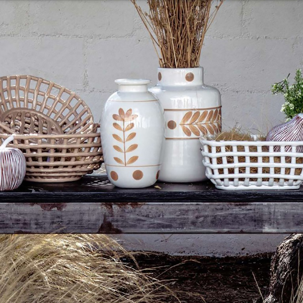 Корзина квадратная Rituali Domestici CATTURATA, керамика, бежевая, 21 х 21 х 8 см