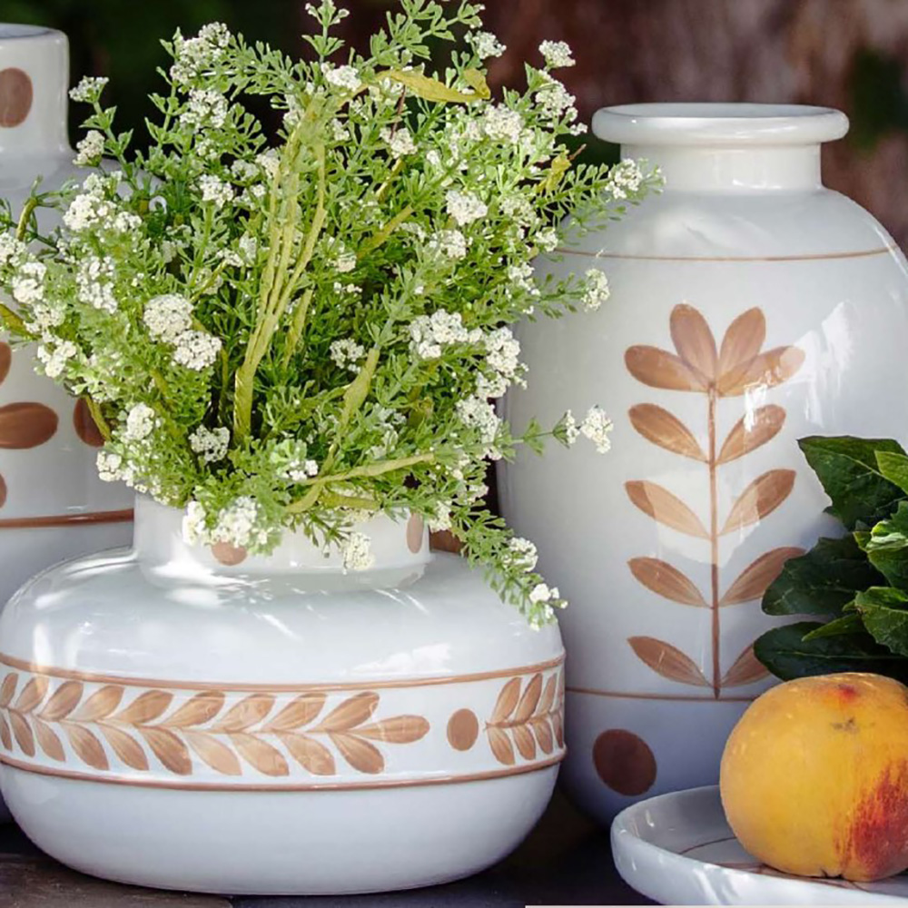 Ваза Rituali Domestici LAURUS, кераміка, світло-бежева, діам. 15 см, вис. 20 см