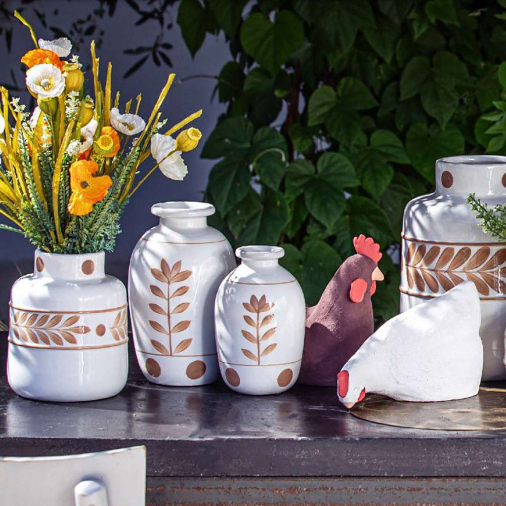 Ваза Rituali Domestici LAURUS, керамика, светло-бежевая, диам. 19,5 см, выс. 34 см