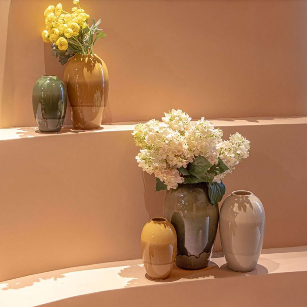 Ваза Rituali Domestici NUANCE, кераміка, зелена, діам. 11 см, вис. 18 см