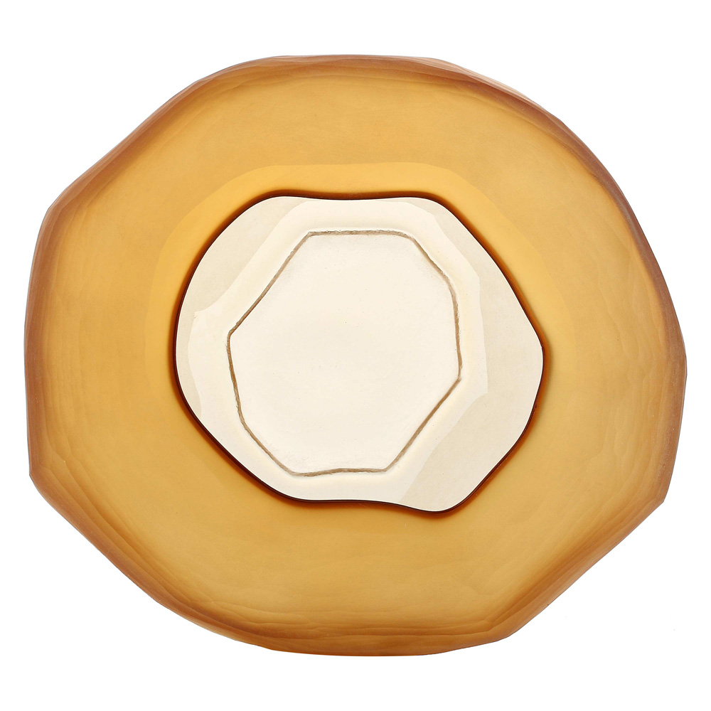 Ваза Rituali Domestici NEBULA, стекло, желтая, 28,5 х 26,5 х 13 см