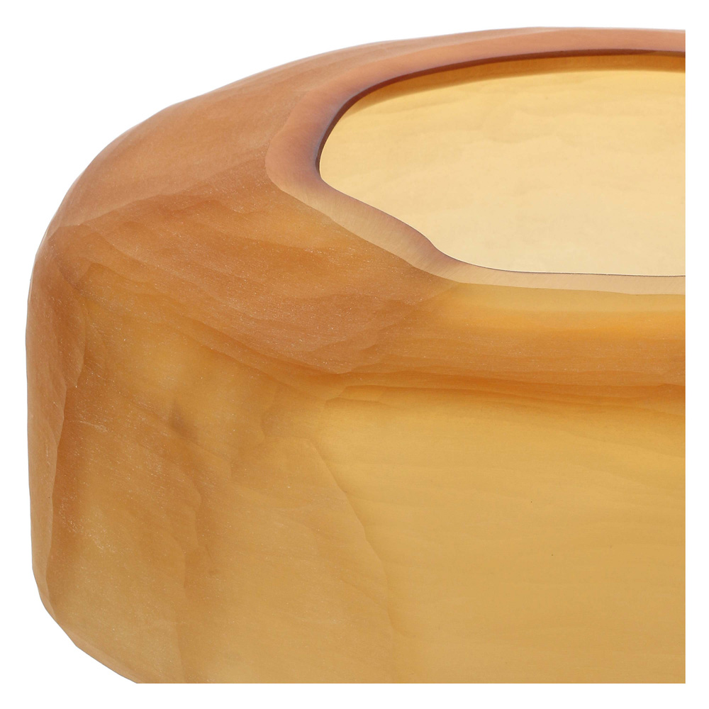 Ваза Rituali Domestici NEBULA, стекло, желтая, 28,5 х 26,5 х 13 см