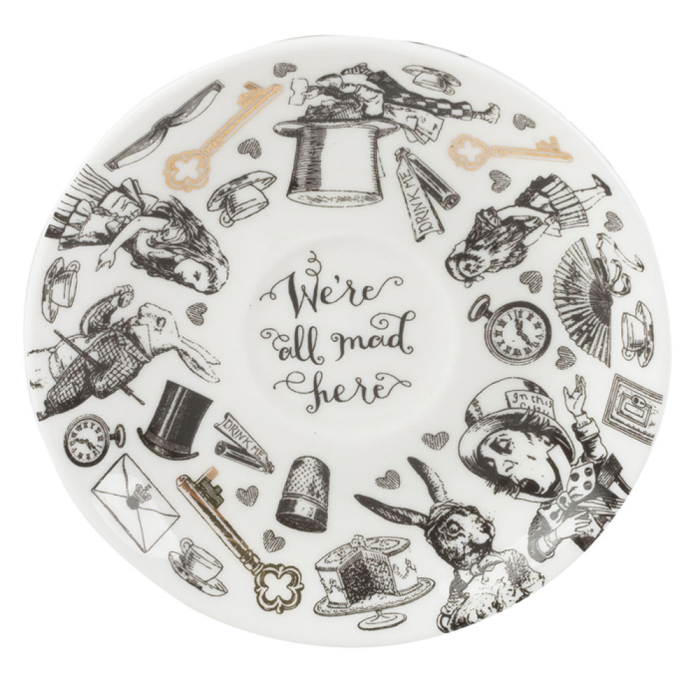 Чашка для еспресо із блюдцем CreativeTops ALICE IN WONDERLAND, порцеляна, 75 мл