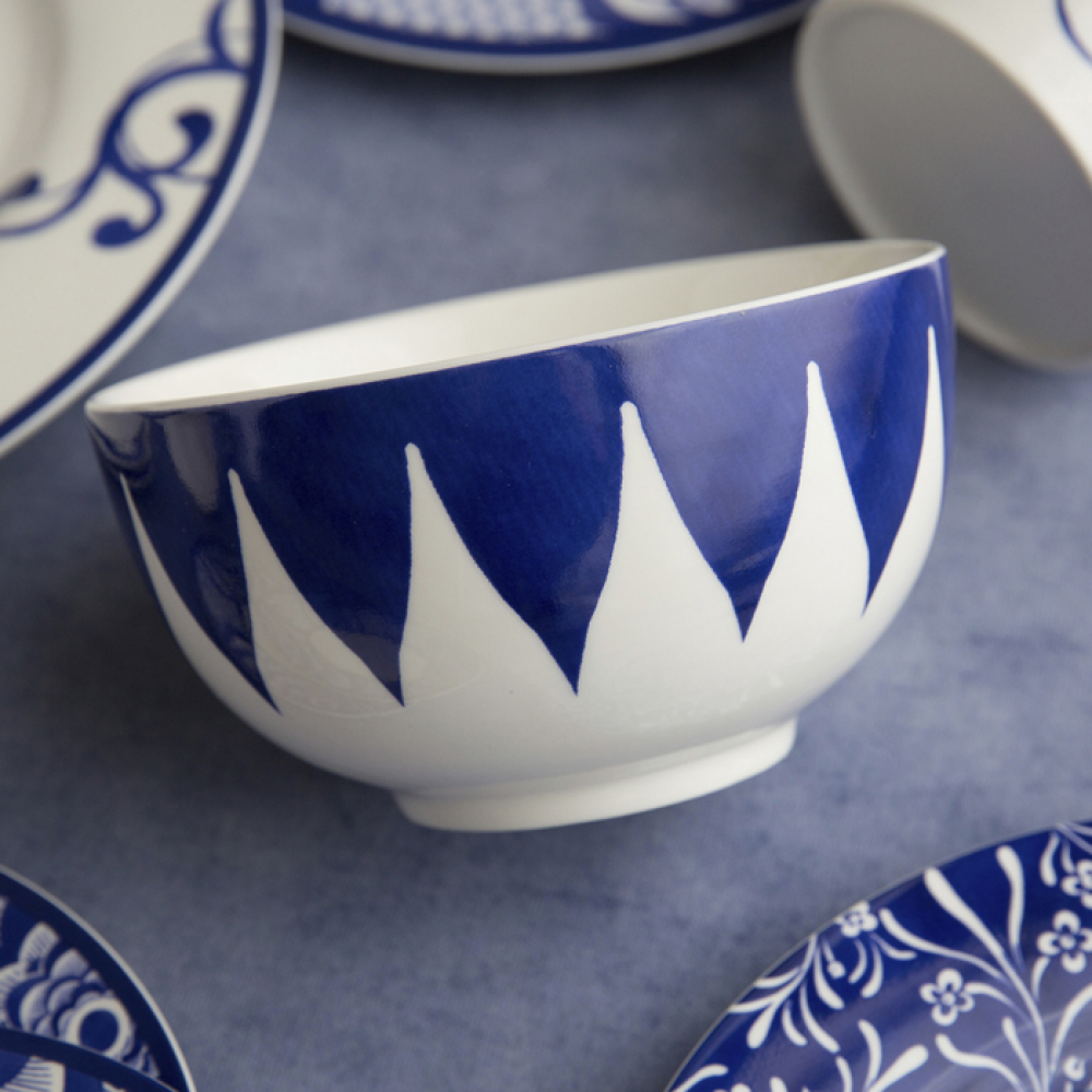 Тарілка для мюслі CreativeTops Geo Navy Cole Collection, порцеляна, діам. 13,5 см