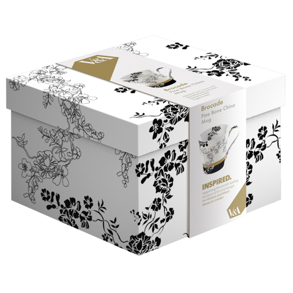 Кружка для чая CreativeTops Fine Bone "BROCADE", фарфор, 450 мл