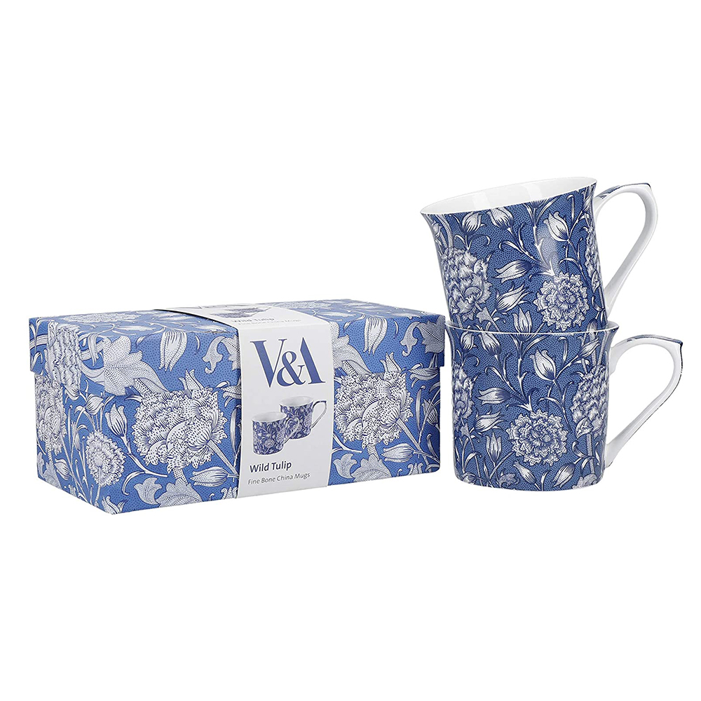 Набор кружек для чая CreativeTops William Morris "WILD TULIP", фарфор, 2 шт., 300 мл